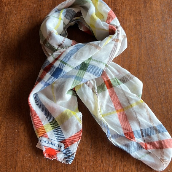 Coach rayon bamboo /silk scarf multicolor - Picture 5 of 5